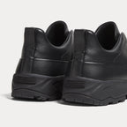 Zegna - Triple Stitch Monte Grained Calf Leather Black Slip On Sneakers