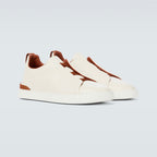Zegna Triple Stitch leather sneakers WHITE TRIPLE STITCH Off White