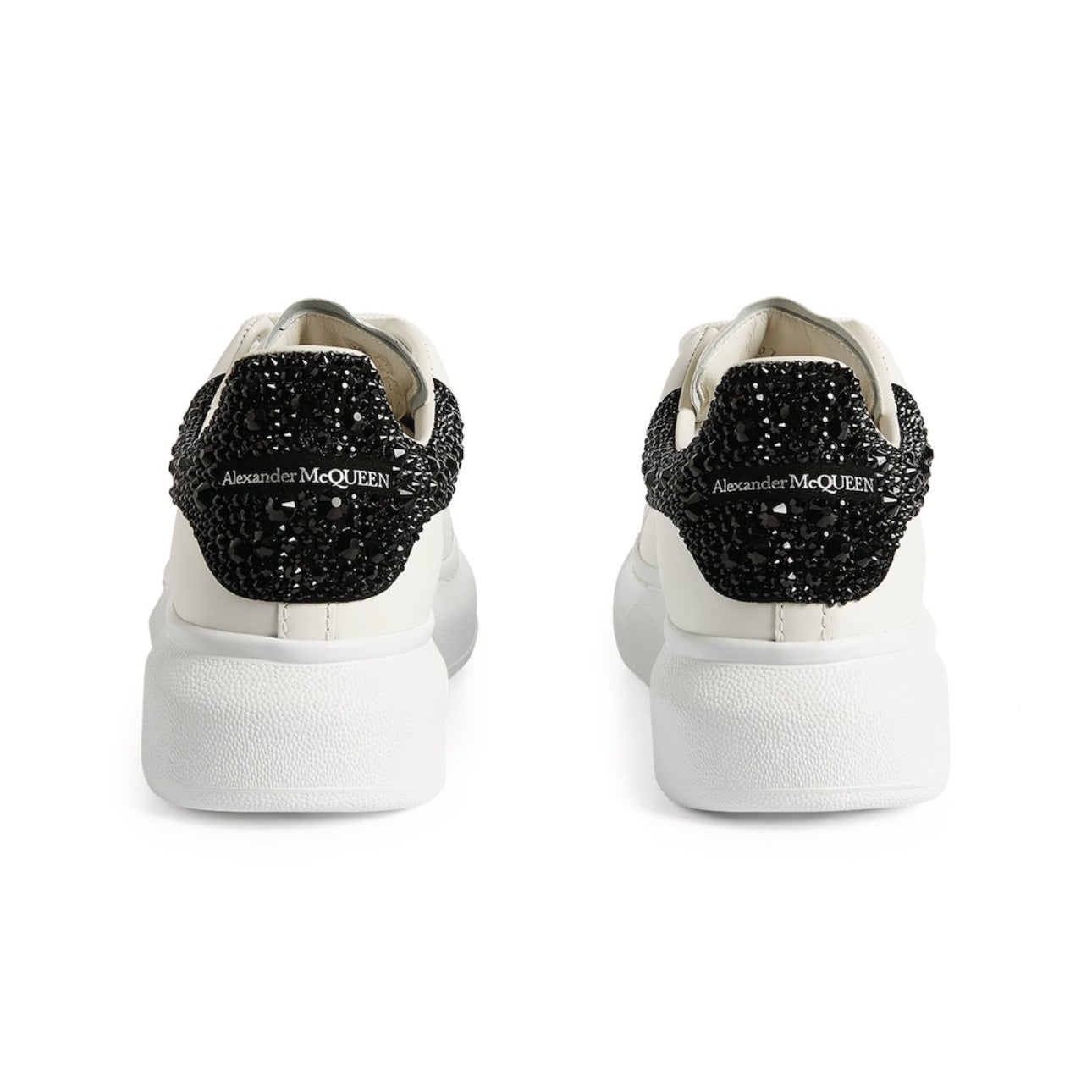 Alexander McQueen Wmns Oversized Sneaker 'White Black Crystal'