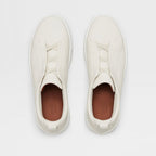 ZEGNA WHITE DEERSKIN TRIPLE STITCH™ SNEAKERS White