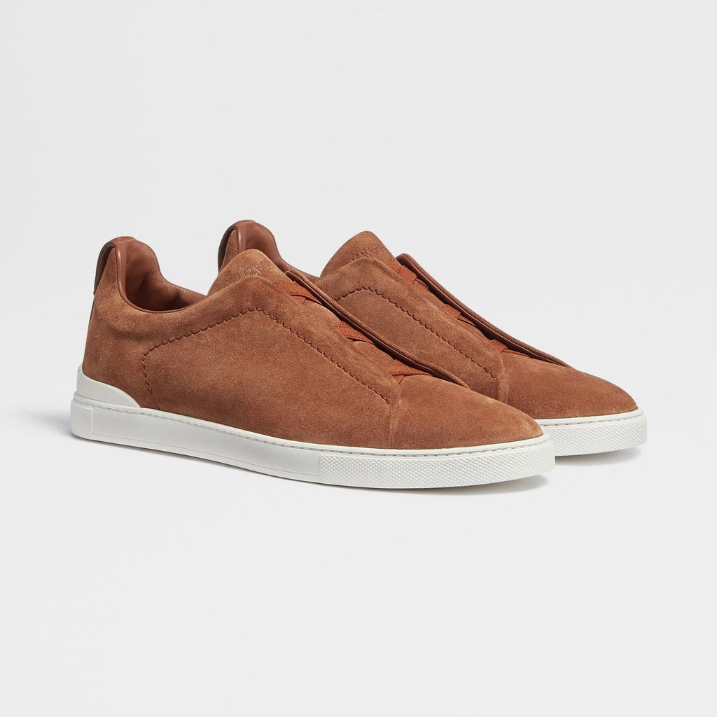 ZEGNA TOBACCO SUEDE TRIPLE STITCH™ SNEAKERS