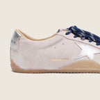 Golden Goos True-Star in pastel pink suede with silver star and heel tab(Women's)