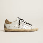 Golden Goose white leather Super-Star with glittery heel tab(Women's)