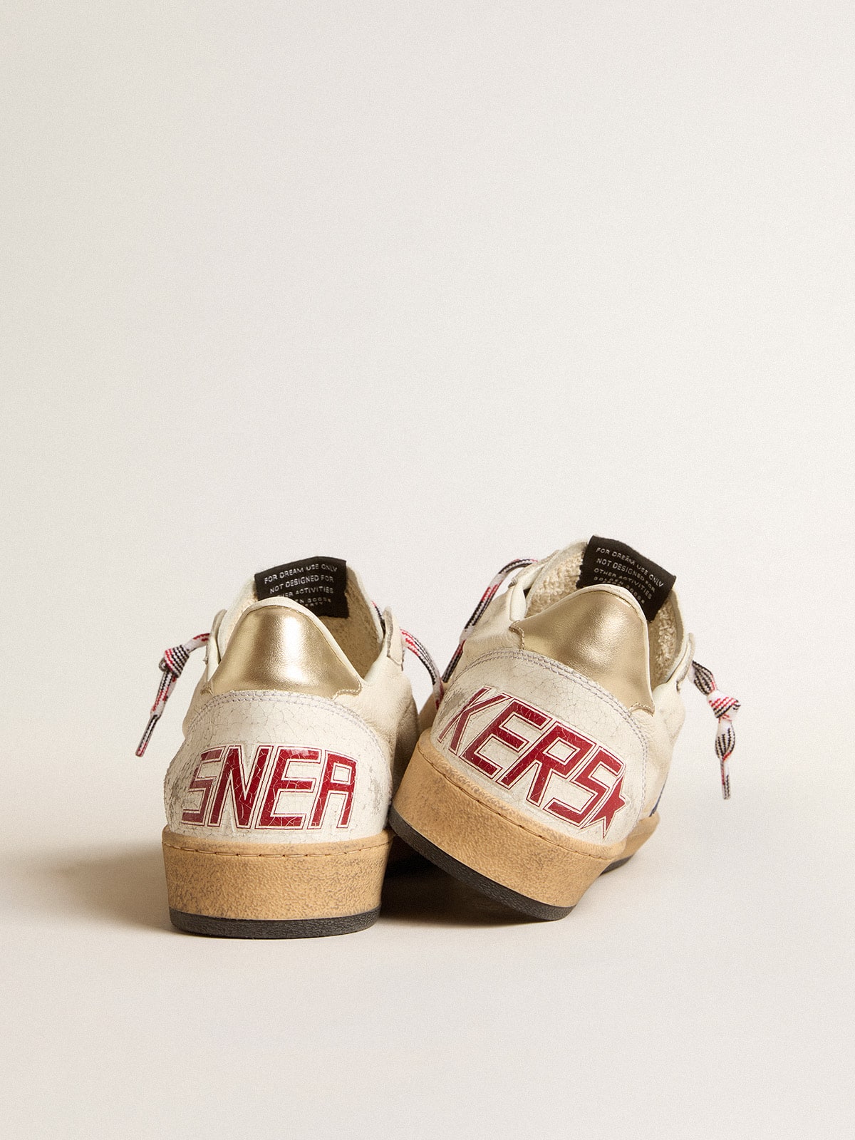 Golden Goose Ball Star in nappa leather with blue suede star and platinum leather heel tab(women)
