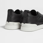 Zegna Triple Stitch leather sneakers BLACK SECONDSKIN TRIPLE STITCH