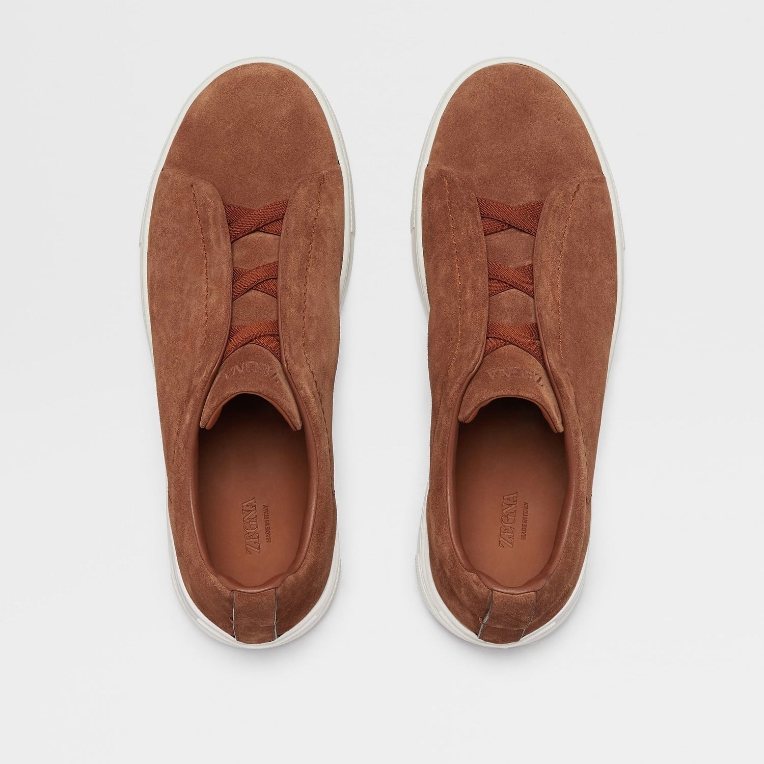 ZEGNA TOBACCO SUEDE TRIPLE STITCH™ SNEAKERS