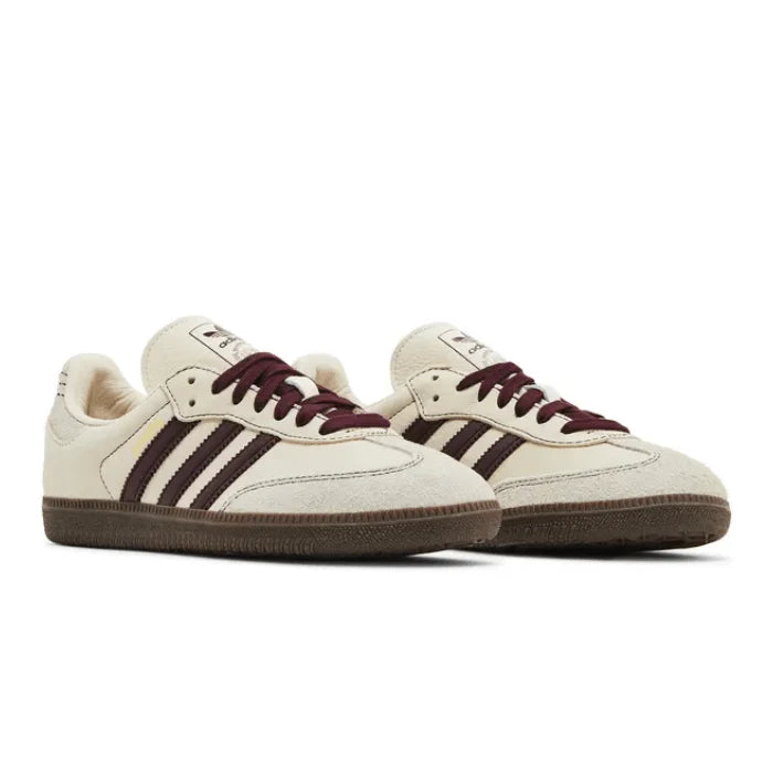 Adidas Samba OG Wonder White Maroon (Women's)